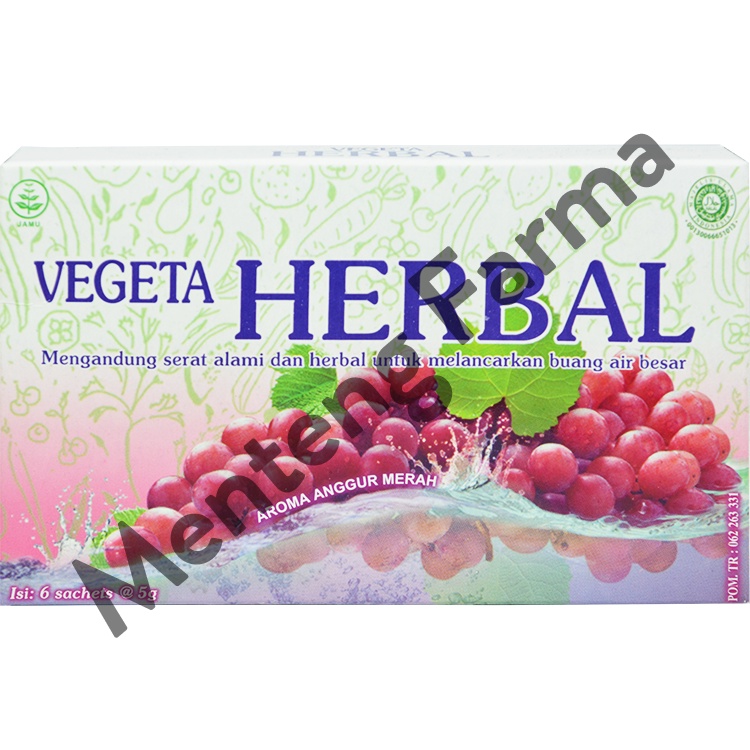 Vegeta Herbal Rasa Anggur 6 Sachet - Kaya Serat Untuk Melancarkan BAB