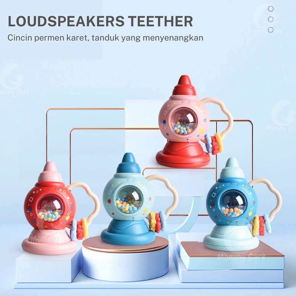 MOMMYCARE MAINAN RATTLE TEETHER BENTUK GITAR KARTUN UNTUK EDUKASI DINI BAYI NEWBORN