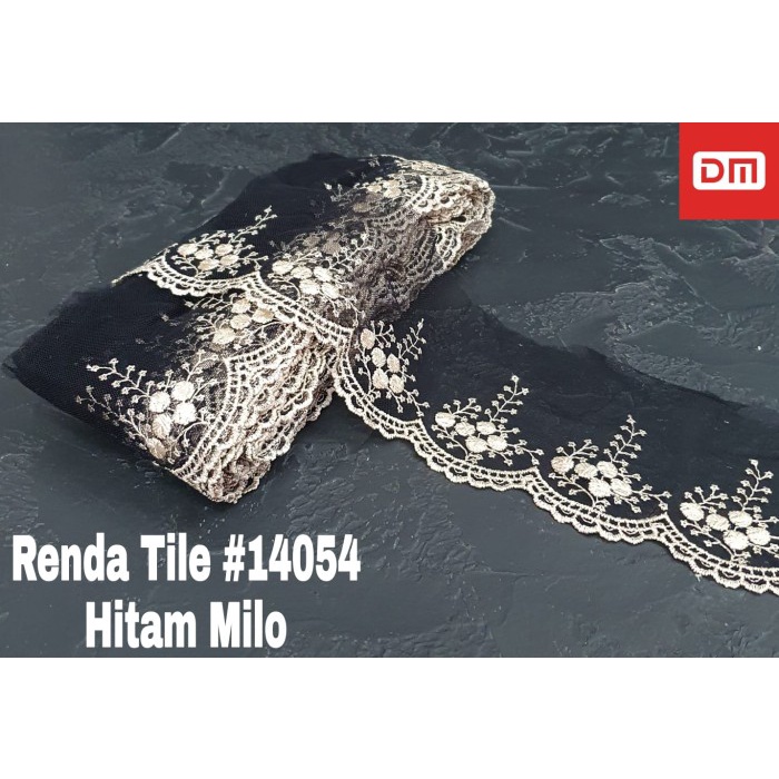 Bordir #14054 Hitam Milo Renda Tile