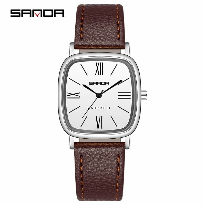 JAM TANGAN SANDA P1101 Jam Tangan Wanita Analog Classic Tali Kulit Quartz