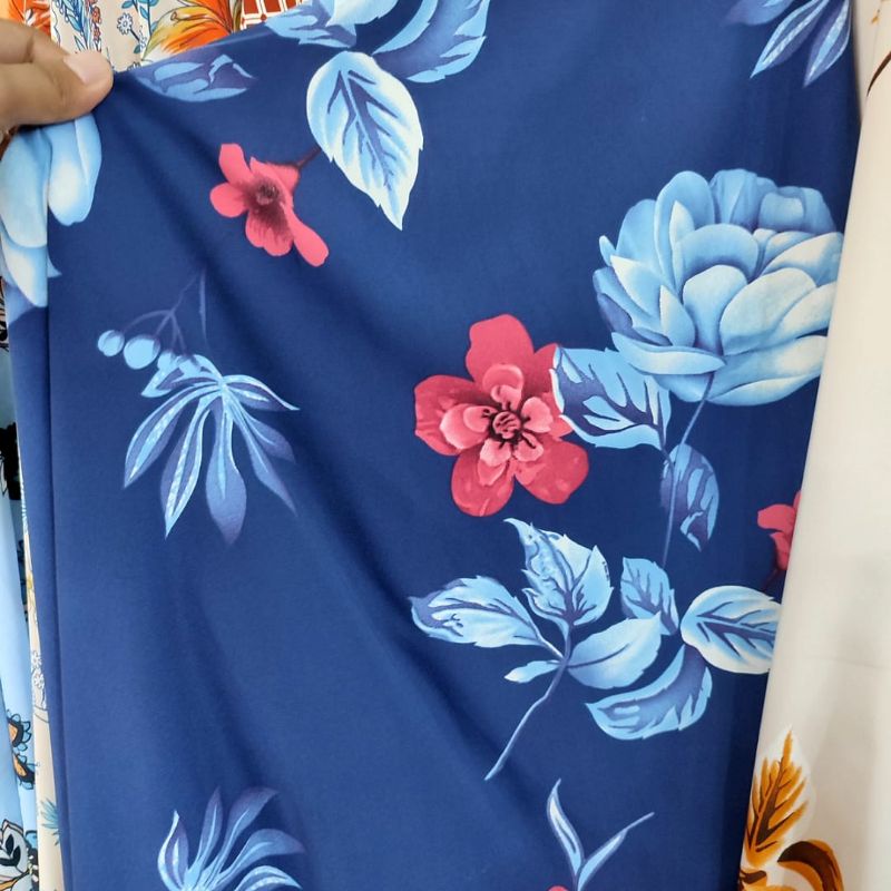 Kain wolfis monalisa motif - kain woolpeach -  kain motif bunga