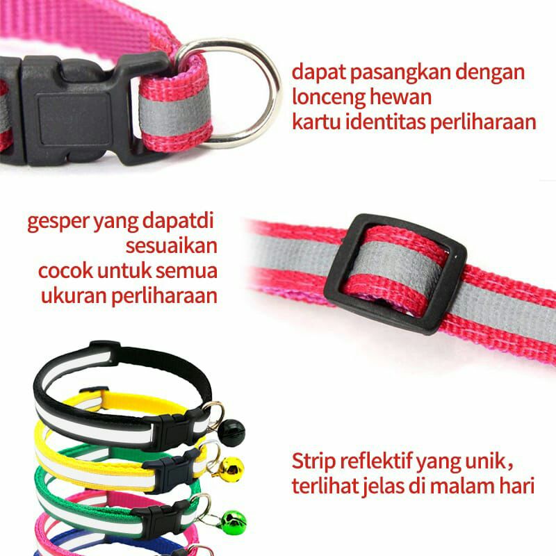 Kalung Lonceng Untuk Anjing / Kalung Kucing / Kalung Berlonceng / Kalung Anjing Menyala Dalam Gelap FEZONE