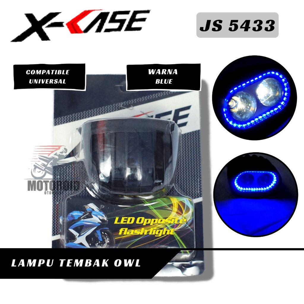 LAMPU STROLOW 2 MATA HIGH KEDIP FLASH AND STAY LED LENSA TEMBAK SOROT DEPAN MOTOR