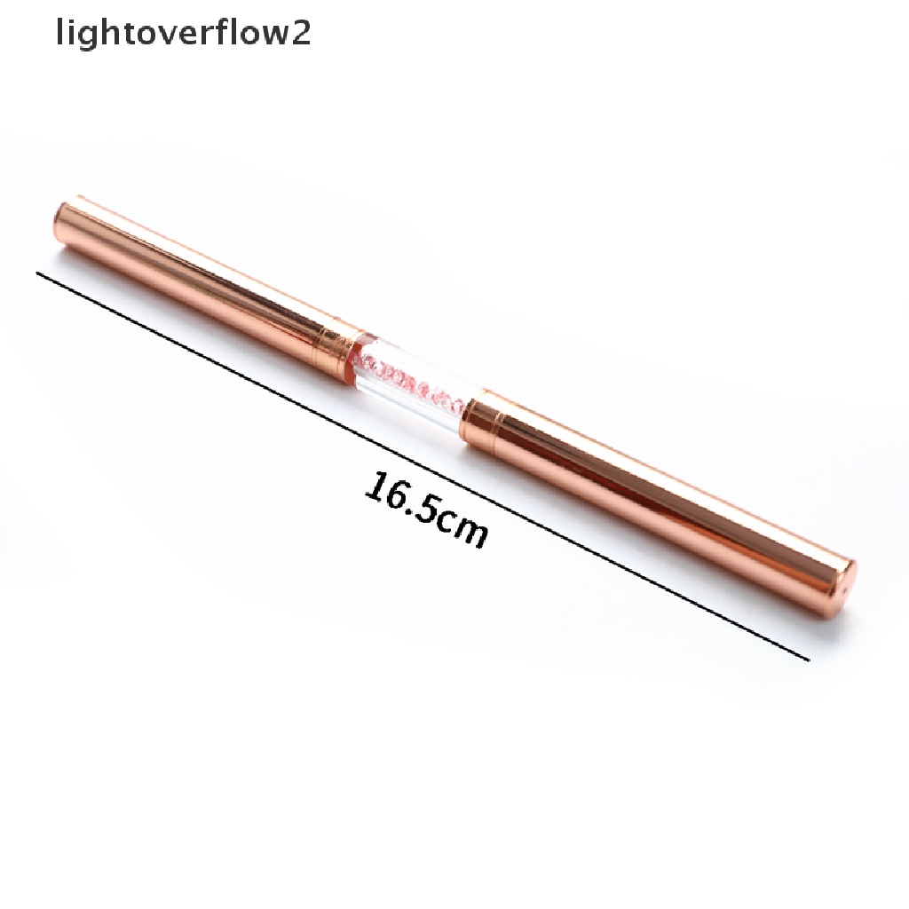 (lightoverflow2) Kuas Liner Nail Art Kepala Ganda Gagang Kristal (ID)