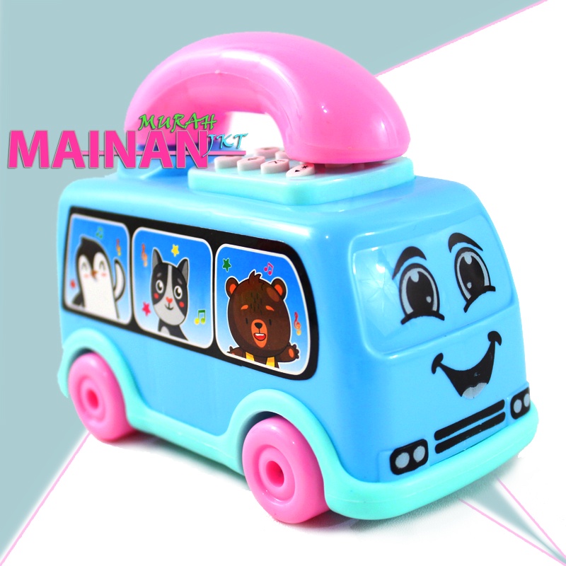 MAINANKEI MAINAN ANAK MURAH MAINAN BUS PHONE MUSIC YD6 MAINAN ANAK BUS TELEPHONE DENGAN MUSIK