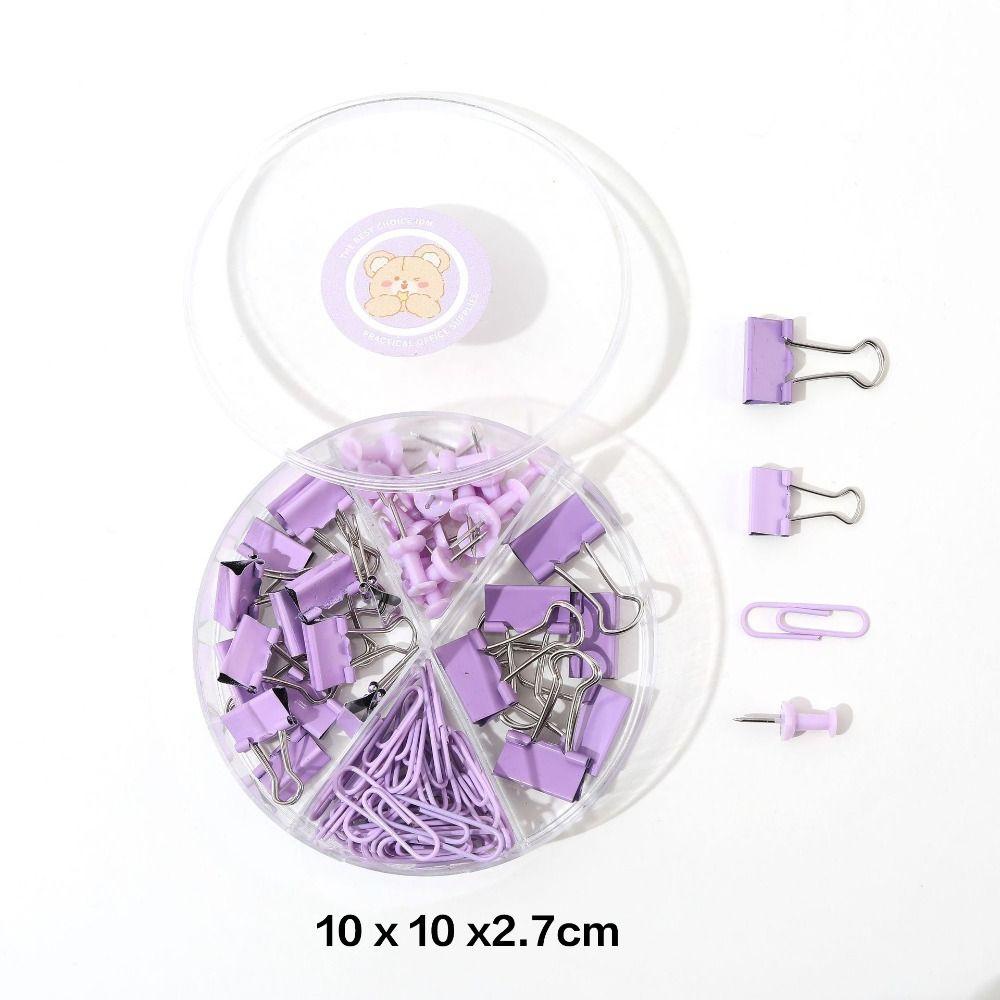 Top 65PCS/Box Perlengkapan Pengikat Paper Clip|Klip Ekor Panjang Kawaii Warna