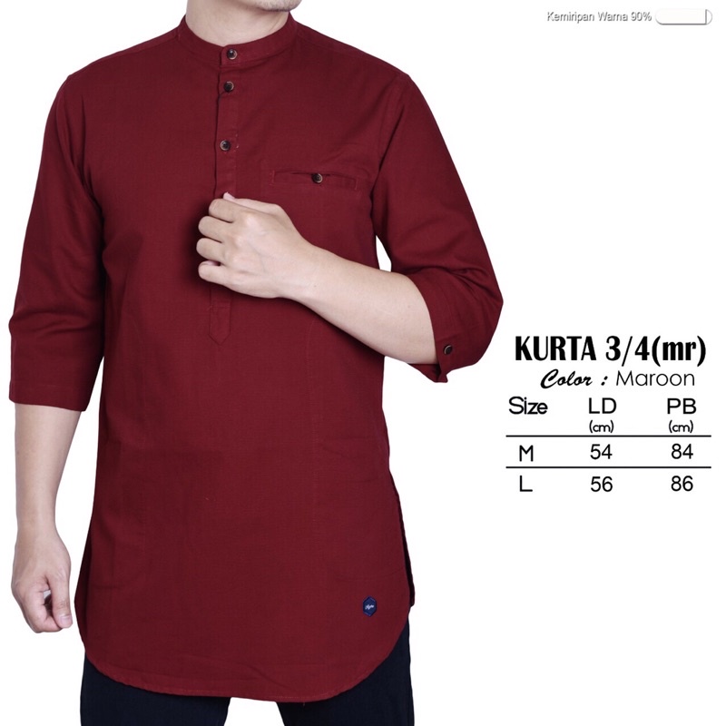 KURTA 3/4 Koko Kurta Lengan 3/4 Original Brand Agera