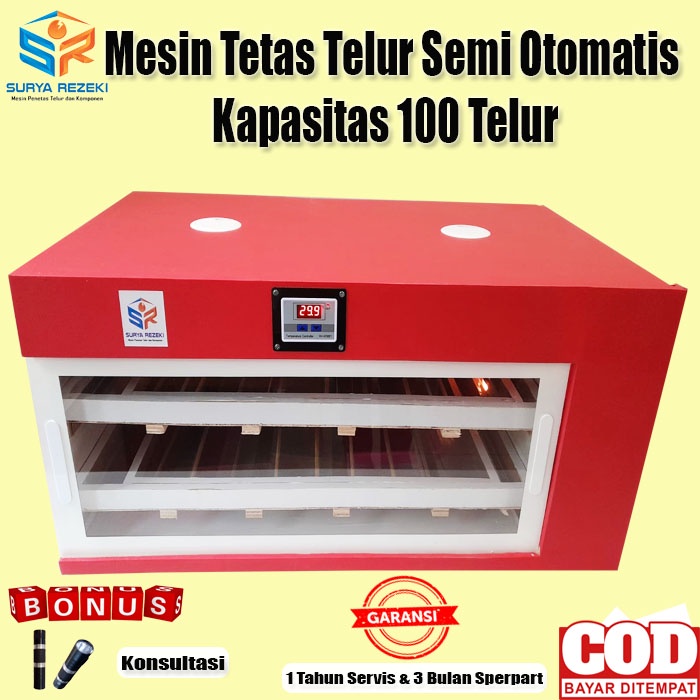 mesin tetas telur / mesin penetas telur kapasitas 100 semi otomatis