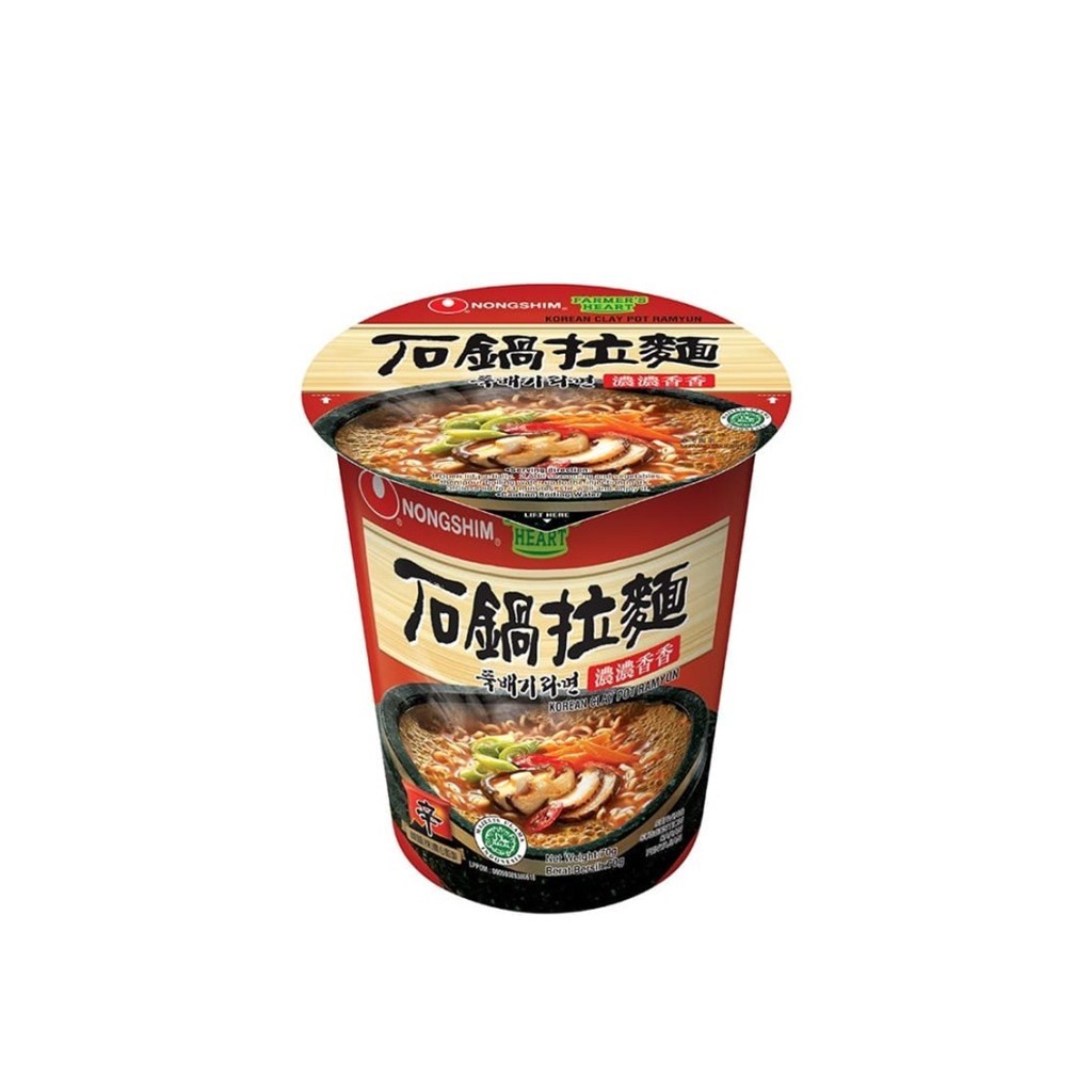 Nong Shim Mie Instan Cup Clay Pot Korean Cup 70 gr