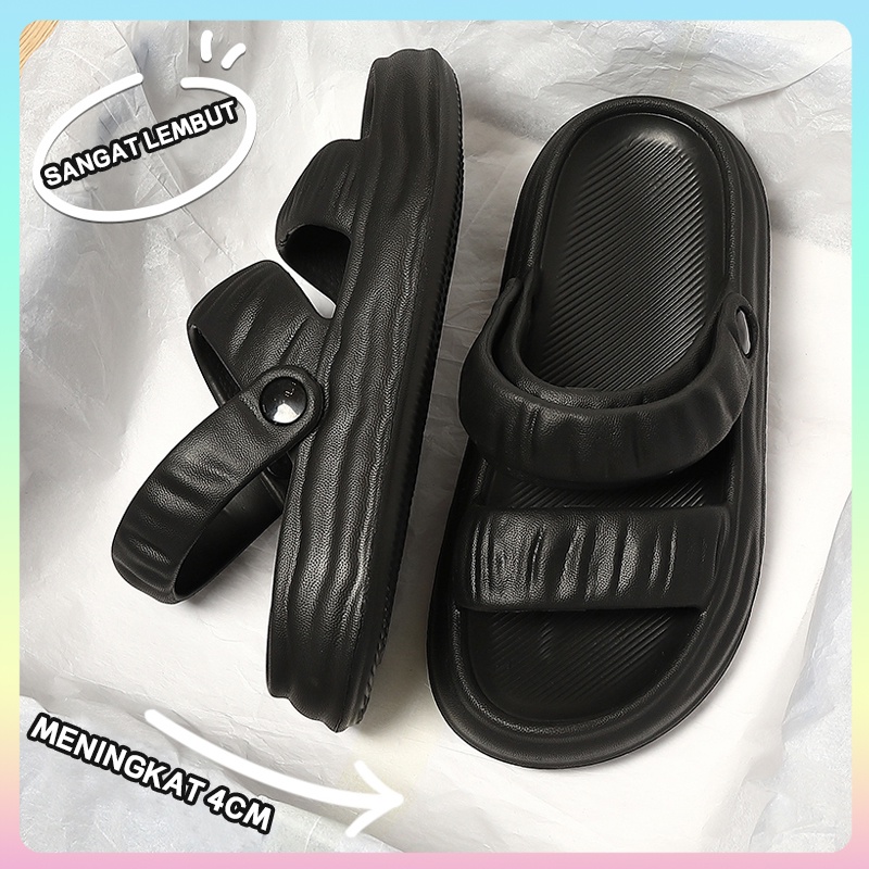 Sandal jelly wanita import terbaru 2022 sandal santai murah untuk wanita Soft Slipper Anti Slip Elastic Empuk PVC sol tebal