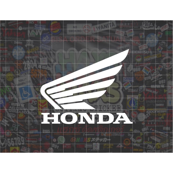 Cutting Sticker Logo Sayap Honda Ukuran 8 Cm