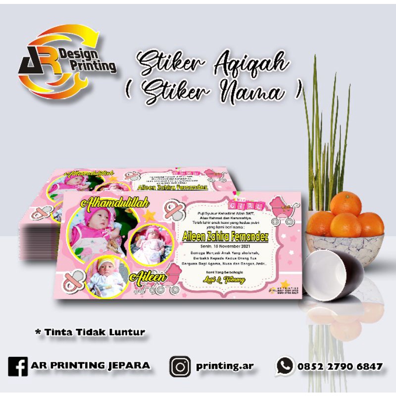 

Stiker Tasyakuran Aqiqah / Stiker nama