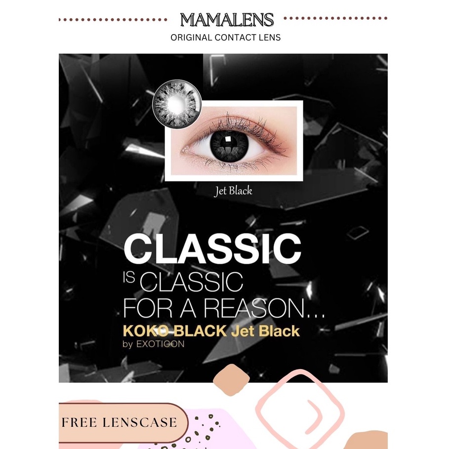 SOFTLENS X2 KOKO BLACK NORMAL &amp; MINUS -0.50 SD -3.00 | FREE LENSCASE - MAMALENS