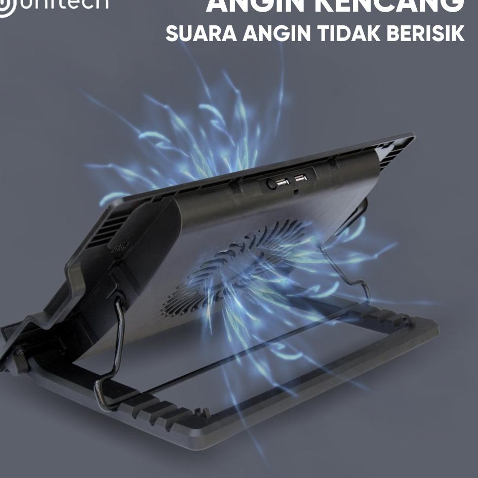 Selalu Baru--Cooling Pad Cooler Laptop Unitech 638B Big Fan Up to 17inch