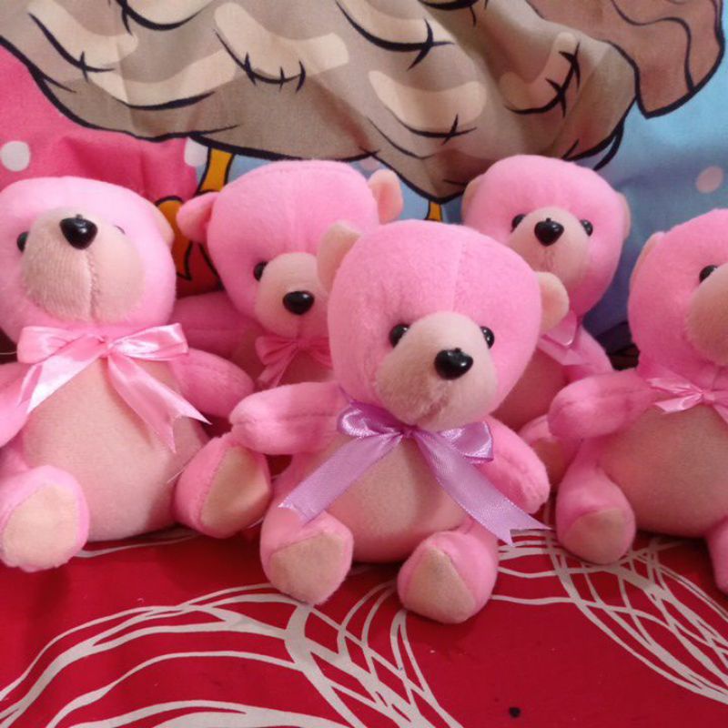 Boneka bear mini 13cm pink