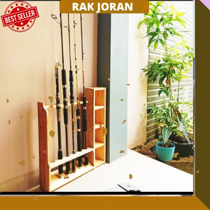Rak joran pancing plus kotak essen