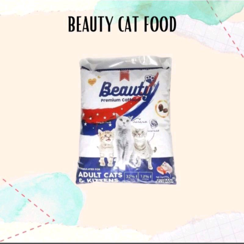 Beauty Catfood All Stage Promo Paket 5kg chiken &amp; salmon - or catfood segala usia
