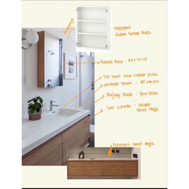 Kabinet wastafel || kabinet wastafel 70x50x50 || kabinet kaca 60x75x15.