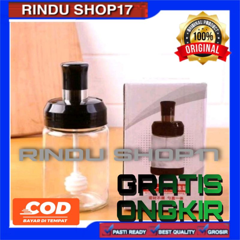 (RS)BOTOL TEMPAT TOPLES BUMBU DAPUR KACA GARAM MINYAK KECAP SAOS