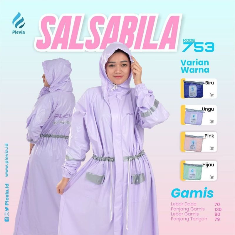 jas hujan gamis Salsabila