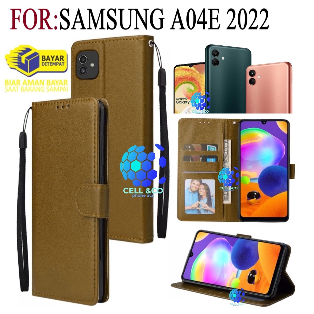 NEW SAMSUNG A04E 2022 TERBARU CASE FLIP LEATHER WALLET PREMIUM FLIP CASE BUKA TUTUP KESING HP CASING FLIP CASE WALLET SAMSUNG A04E 2022