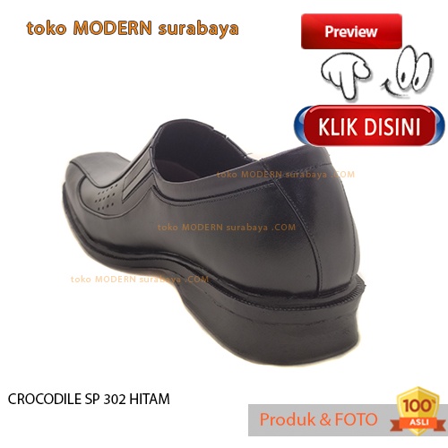 Sepatu pria sekolah sepatu pria pantovel casual CROCODILE SP 302 HITAM