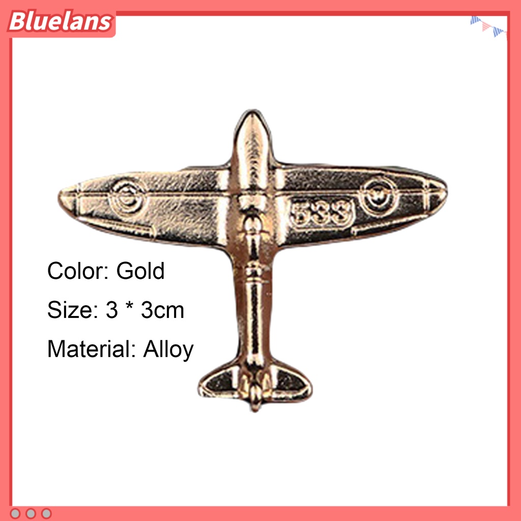 Bluelans Collar Clip Luxury Plane Shape Alloy Pilot Miniature Aircraft Collar Clip