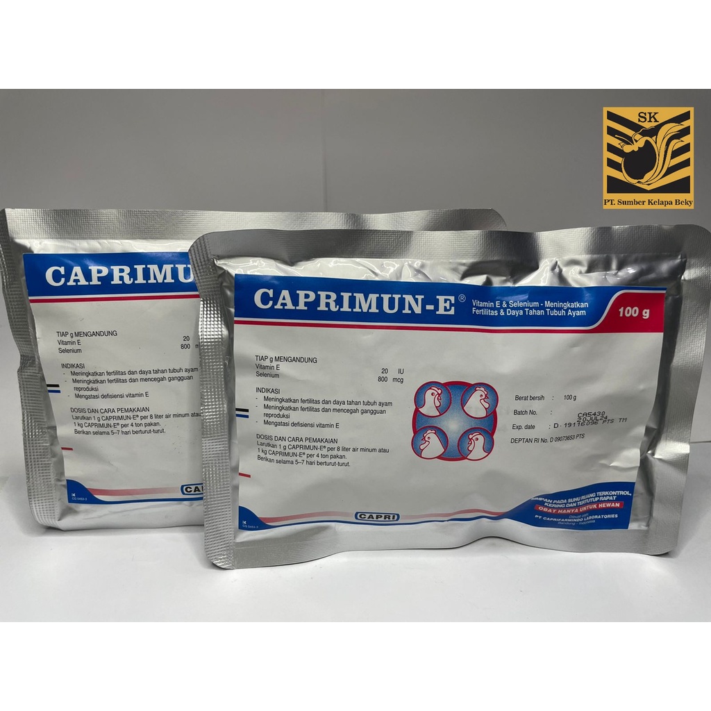 Vitamin E untuk Ayam/Unggas Caprimun - E 100 Gram (capri)