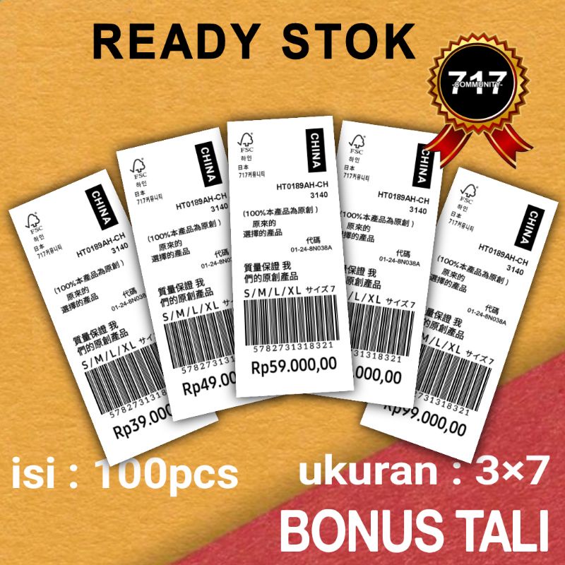 

hang tag bonus tali label baju Import Label Merek Handtag