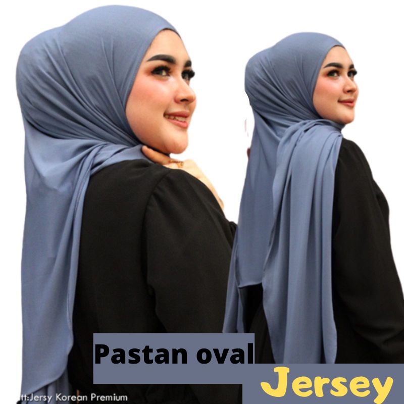 HIjab Pashmina Instan Oval Jersey Hijab Pastan Ameenah non pet polos