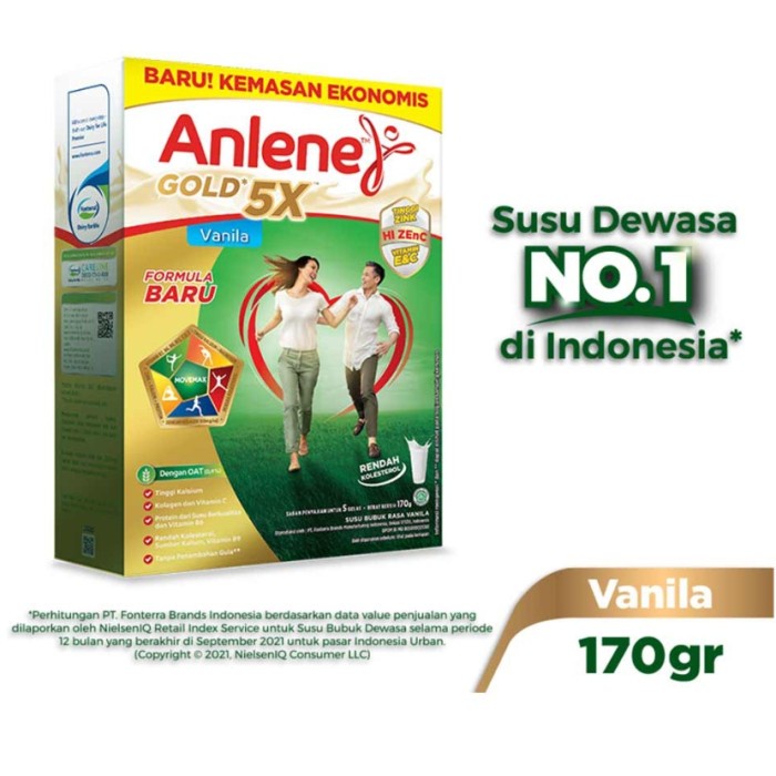 

Anlene Gold 5x Susu Bubuk Hi-Calcium Vanilla Box 170gram | susu Bubuk dewasa Anlene