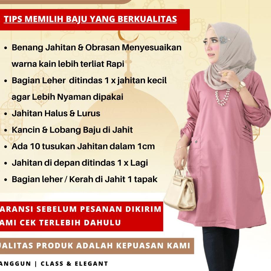 [UYU.18Oc22ᴮ] Baju Atasan Tunik Bahan Katun Toyobo Polos Muslimah Muslim Wanita2021 Kekinian Remaja 