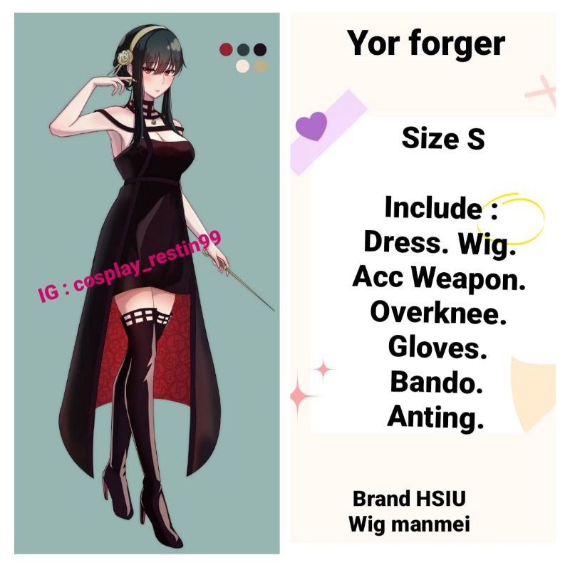 rental costum yor forger full set size S