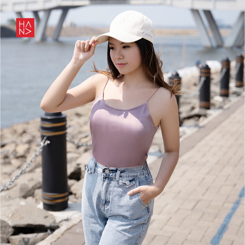 HanaFashion JKT - Satin Spaghetti Rope Tank Top Wanita - TT101