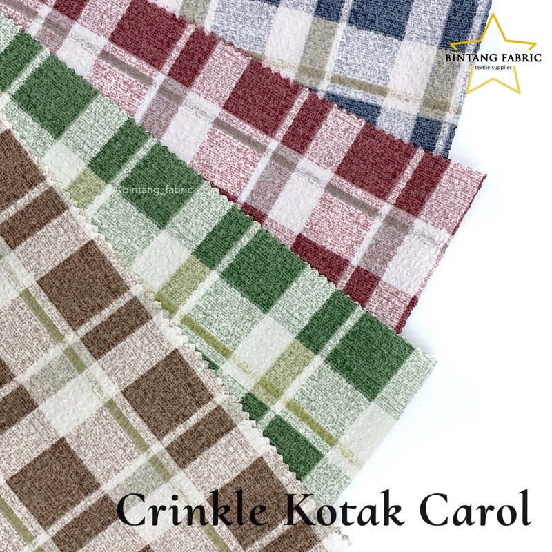 Bahan Kain Crinkle Motif Kotak Carol 0,5 meter