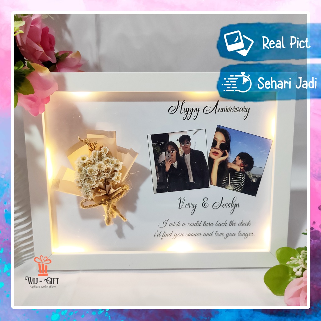 Dried Flower Frame Murah Hadiah Bingkai Foto Bunga Cocok Untuk Kado Wisuda Ulang Tahun Anniversary C