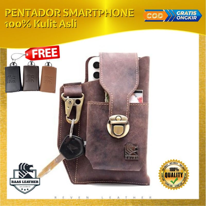 Tas Handphone Pria Kulit Asli Branded Tas Pinggang Handphone Cowok Murah