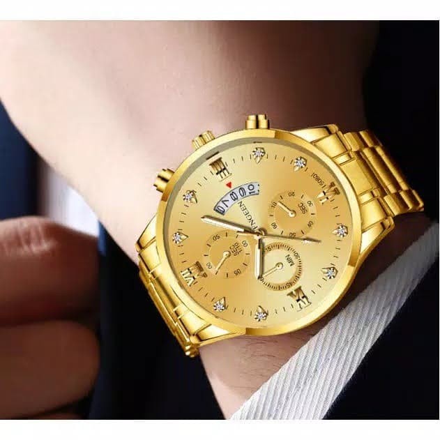 Jam Tangan Pria Fashion FNGEEN Clock Business Automatic Date