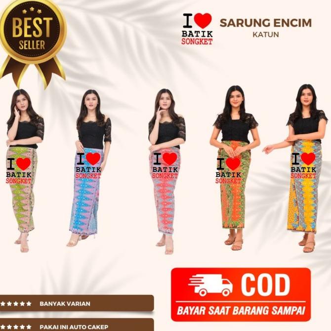 sarung encim betawi tumpal pucuk rebung kain batik bunga jakarta Termurah