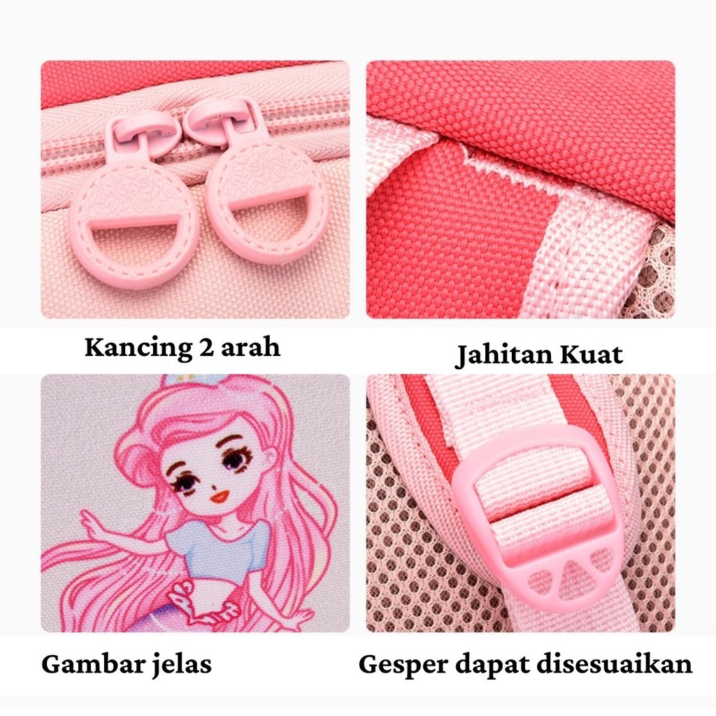 [MONA] Tas Ransel Anak Sekolah Warna Cakep Motif Imut dan Keren Kualitas Import Premium -M0207