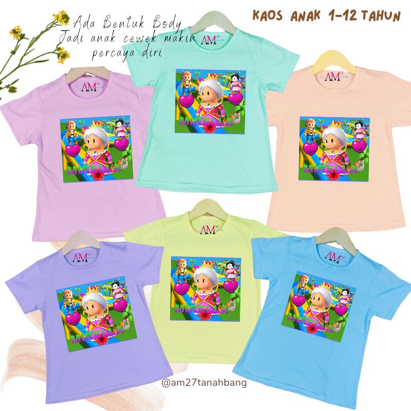 BIG! Baju Kaos Anak Cewek 3-12 tahun ukuran S.M.L.XL.XXL.XXXL Stumble Girl Mirella