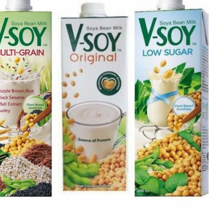 

ids9S3e--Vsoy Susu Kedelai Original / Multi Grain | V-soy Soya Milk 1 Liter UHT