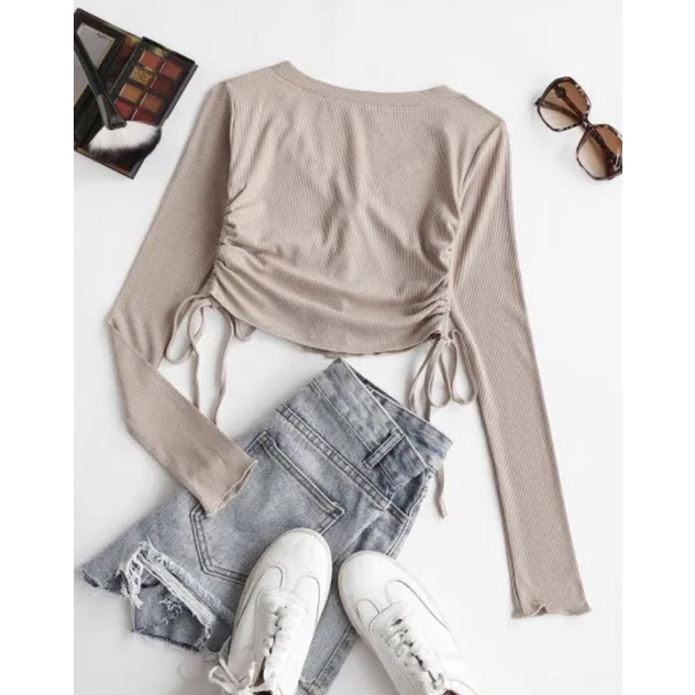 BLOUSE KOREA - BLOUSE CROP - HYBRIDA BLOUSE