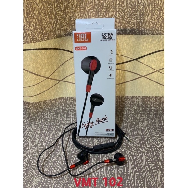 Headset Handsfree Earphone JBL VMT-102 Extra Bass - JBL VMT102