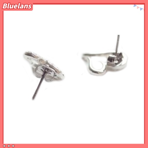 Anting Stud Kristal Berlian Imitasi Bentuk Hati Untuk Wanita