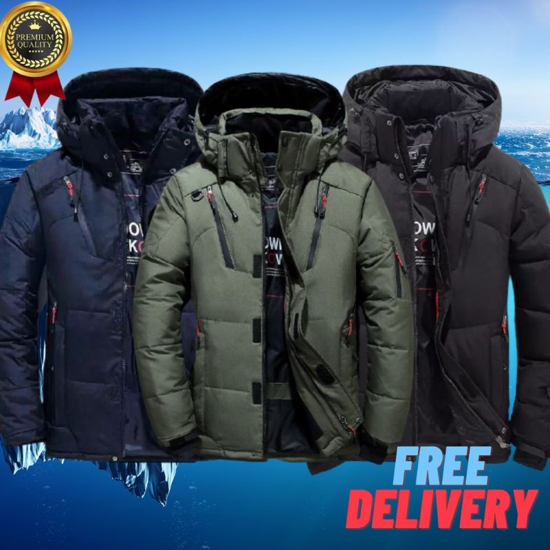 [BISA COD] Jaket Winter Coat Pria/ Musim Dingin/ Bulu Tebal