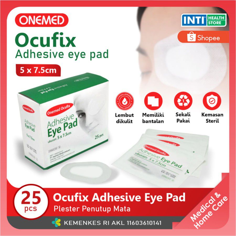 Onemed | Ocufix Adhesive Eye Pad 5 x 7,5cm 25's | Plester Penutup Mata