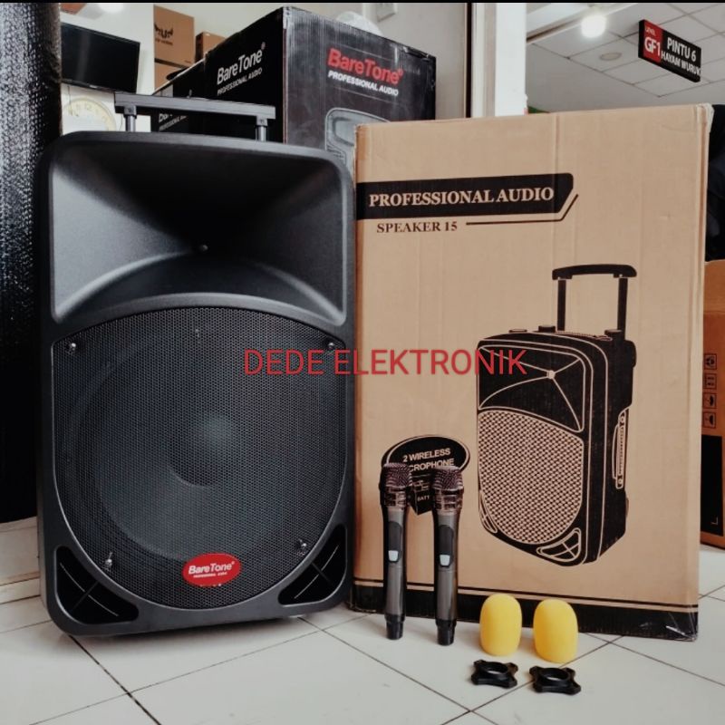 Speaker portabel baretone 15 inch || BARETONE BT-3H1515 BWR original