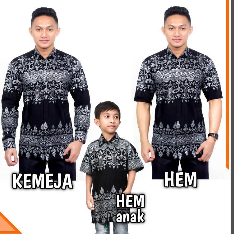 Baju Couple Ayah dan anak motif Jarum Anjani Silver / Batik anak cowok dan ayah [SGW.18Oc22ᵀ]