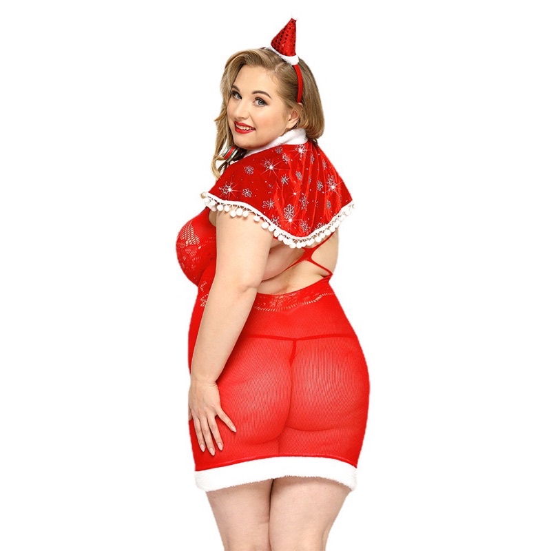 Lingerie Cosplay jumbo christmas natal wanita plus size baju tidur big size import sexy